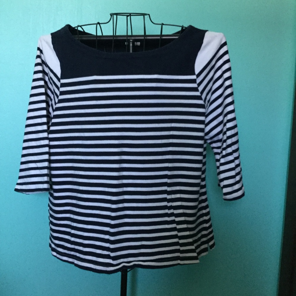 Navy and White Striped Tee